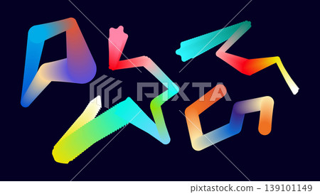 Colorful abstract gradient text art on dark blue background with paint stroke Colorful abstract gradient text art on dark blue background with paint stroke 139101149