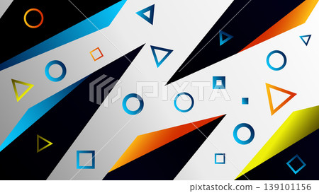 Abstract geometric shapes with neon glow dynamic background futuristic Abstract geometric shapes with neon glow dynamic background futuristic 139101156