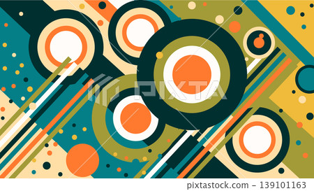 Abstract geometric circles and stripes pattern with abstract art, digital Abstract geometric circles and stripes pattern with abstract art, digital 139101163