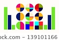 Colorful abstract geometric shapes and bar graphs with bar graph, geometric 139101166