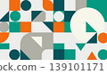 Abstract geometric shapes in a retro color palette with abstract, geometric 139101171