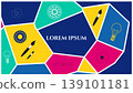 Abstract geometric design with creative icons and lorem ipsum text, design tool 139101181