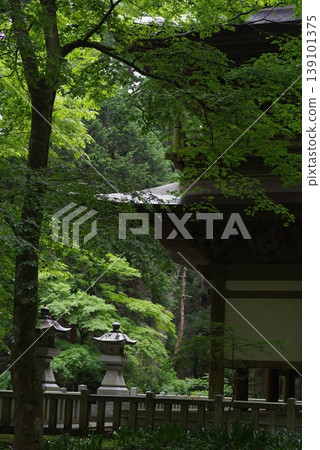 A temple surrounded by greenery 139101375