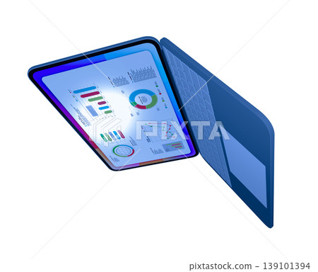 Blue laptop screen and keyboard Blue laptop screen and keyboard 139101394