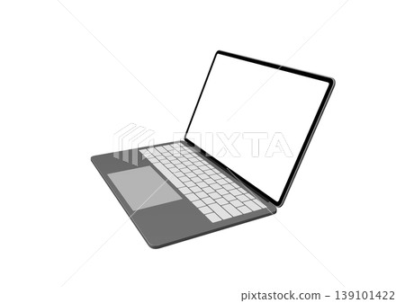 從側面拍攝的灰色筆記型電腦。 從側面拍攝的灰色筆記型電腦。 139101422