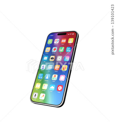 Smartphone colorful icon screen Smartphone colorful icon screen 139101423