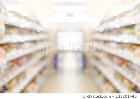 Supermarket aisles, products on shelves 139101446