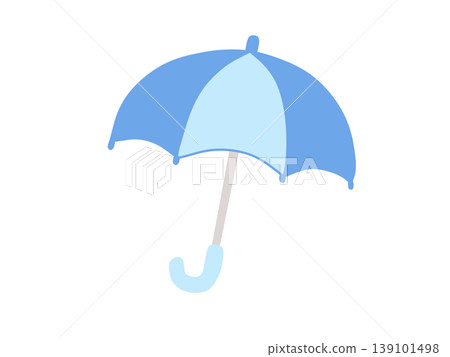 可愛的藍色雨傘插畫 可愛的藍色雨傘插畫 139101498