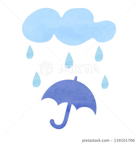 Watercolor-style illustration of rain and umbrellas; a gentle touch for rainy season themes. Watercolor-style illustration of rain and umbrellas; a gentle touch for rainy season themes. 139101706