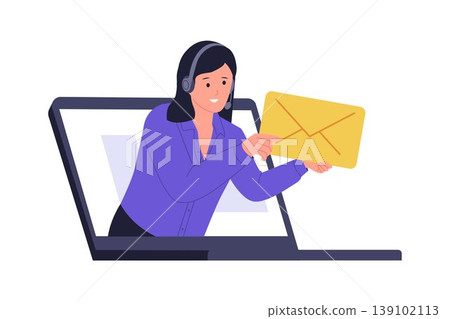 Illustration of Customer Support Mail and Online Help Service Illustration of Customer Support Mail and Online Help Service 139102113