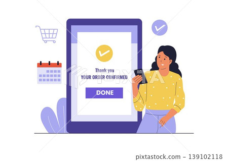 Illustration of Order Confirmation Message on Mobile Phone Illustration of Order Confirmation Message on Mobile Phone 139102118