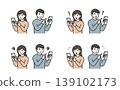 A man and a woman operating a smartphone (set) 139102173