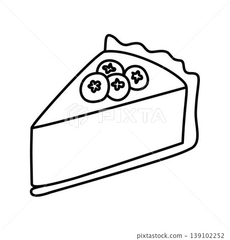 handdrawn slice of blueberry cheesecake handdrawn slice of blueberry cheesecake 139102252