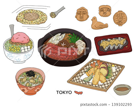 東京的各種日本料理|天婦羅、味噌炸豬排、餃子、文字燒、蓋飯 東京的各種日本料理|天婦羅、味噌炸豬排、餃子、文字燒、蓋飯 139102293