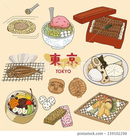 東京美食套餐 | 天婦羅、鰻魚飯、關東煮、甜點、文字燒 東京美食套餐 | 天婦羅、鰻魚飯、關東煮、甜點、文字燒 139102298