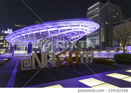 Night view of Nagoya city, Oasis 21, At Nagoya Monument, Nagoya City, Aichi Prefecture 139102368