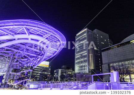 Night view of Nagoya city: Oasis 21 and Aichi Arts Center, Nagoya City, Aichi Prefecture Night view of Nagoya city: Oasis 21 and Aichi Arts Center, Nagoya City, Aichi Prefecture 139102376
