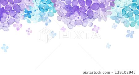 水彩繡球花畫框 水彩繡球花畫框 139102945