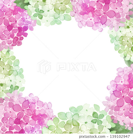 水彩繡球花畫框 水彩繡球花畫框 139102947
