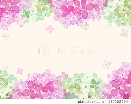 水彩繡球花畫框 水彩繡球花畫框 139102964