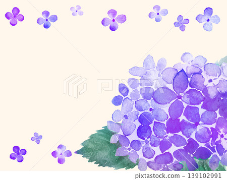 水彩繡球花畫框 139102991