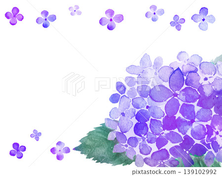 水彩繡球花畫框 水彩繡球花畫框 139102992