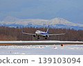 A Boeing 737 and the mountains of Kunashir Island 139103094