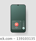 Modern smartphone incoming call interface with slide answer interaction 139103135