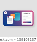 Modern social media login web UI in landscape smartphone layout 139103137