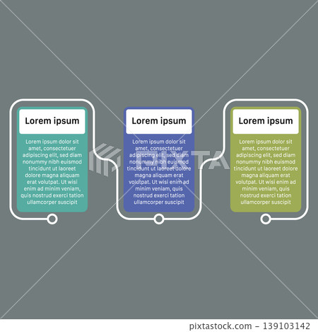 Connected infographic layout with linked steps and modern design 139103142