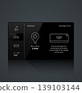 Dark smart home interface with temperature and lighting controls 139103144
