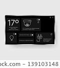 Smart home dashboard interface displaying security and device status 139103148
