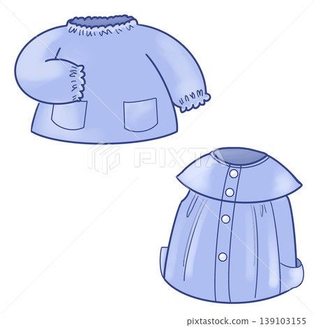 Kindergarten smock illustrations (long-sleeved and sleeveless) 139103155