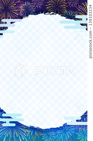 Colorful fireworks round frame_vertical Colorful fireworks round frame_vertical 139103234