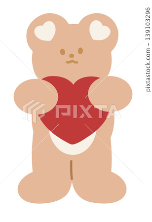 Illustration of cute teddy bear holding red heart for plush toy, kid doll, kids, childhood, youth, standee, Valentine's Day, animal, sticker, card, cartoon character, comic, mascot, zoo, patch, pin Illustration of cute teddy bear holding red heart for plush toy, kid doll, kids, childhood, youth, standee, Valentine's Day, animal, sticker, card, cartoon character, comic, mascot, zoo, patch, pin 139103296