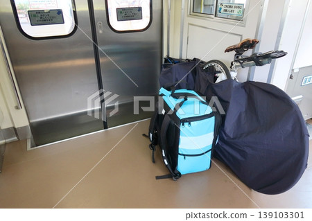 火車內自行車風景 火車內自行車風景 139103301