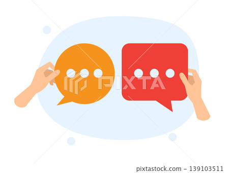 Collaborative Dialogue and Communication Concept with Speech Bubbles Collaborative Dialogue and Communication Concept with Speech Bubbles 139103511