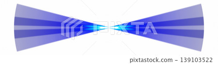 Blue bow tie-shaped rays of light on a transparent background 139103522