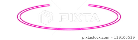 Pink neon oval loop light transparent background Pink neon oval loop light transparent background 139103539