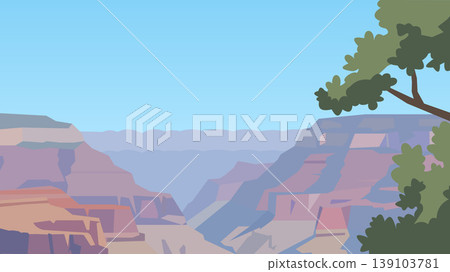 Lone Branch Grand Canyon Flat Design Illustration 139103781