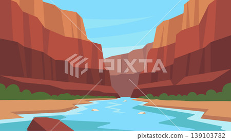 Crimson Currents Grand Canyon Flat Design Illustration Crimson Currents Grand Canyon Flat Design Illustration 139103782