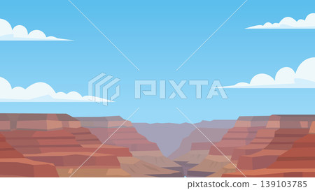 Open Breath Grand Canyon Flat Design Illustration 139103785