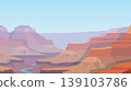 Winding Memory Grand Canyon Flat Design Illustration 139103786