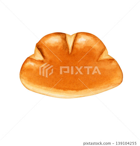 奶油麵包，甜麵包，麵包店，水彩插圖 139104255