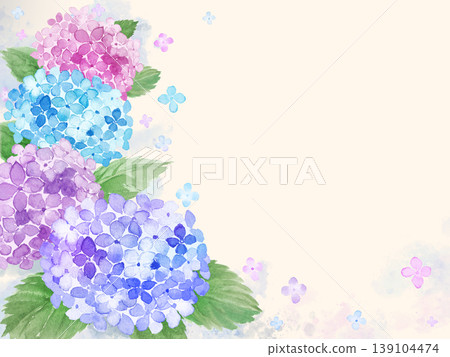 Watercolor hydrangea frame 139104474