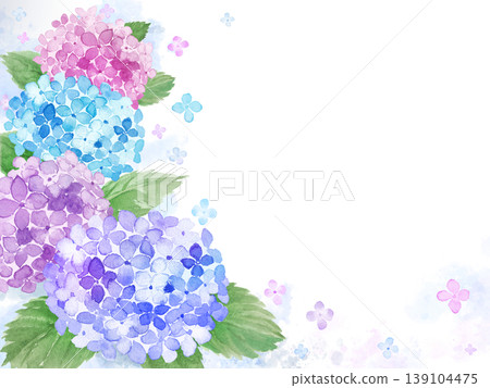 Watercolor hydrangea frame 139104475