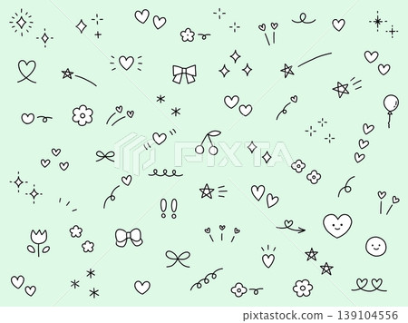 A set of hand-drawn decorative vector illustrations. Includes hand-drawn styles, speed lines, ribbons, doodles, hearts, and stars. A set of hand-drawn decorative vector illustrations. Includes hand-drawn styles, speed lines, ribbons, doodles, hearts, and stars. 139104556