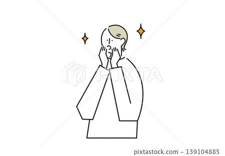 這位女士既驚訝又高興。 這位女士既驚訝又高興。 139104885