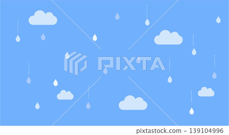 Rainy season background illustration, rainy season banner, rain, rainy season material, rainy day, frame, raindrops, frog, umbrella 139104996