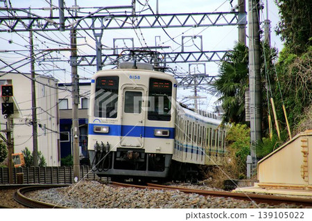 The veteran commuter train, the 8000 series, over 50 years old, speeds along the Tobu Urban Park Line. The veteran commuter train, the 8000 series, over 50 years old, speeds along the Tobu Urban Park Line. 139105022